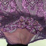 Stretch Sequins Fabric with Mesh Backing