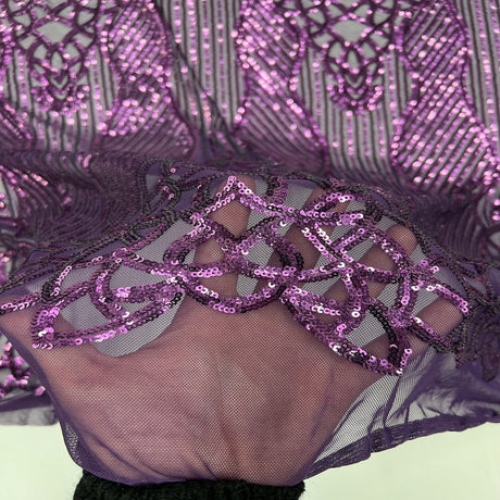 Stretch Sequins Fabric with Mesh Backing
