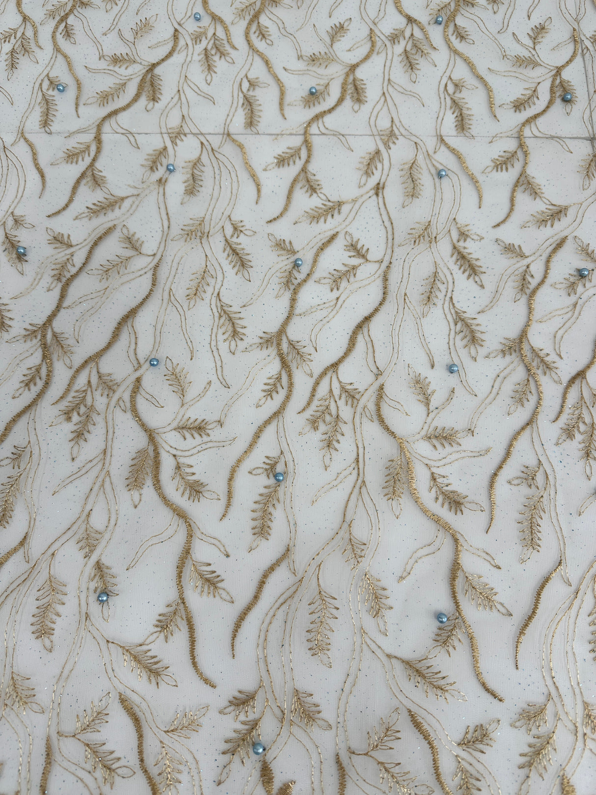 Embroidered Glitter Floral Scalloped Lace