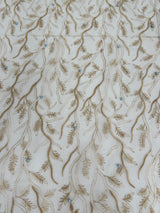 Embroidered Glitter Floral Scalloped Lace