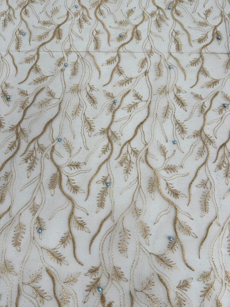 Embroidered Glitter Floral Scalloped Lace