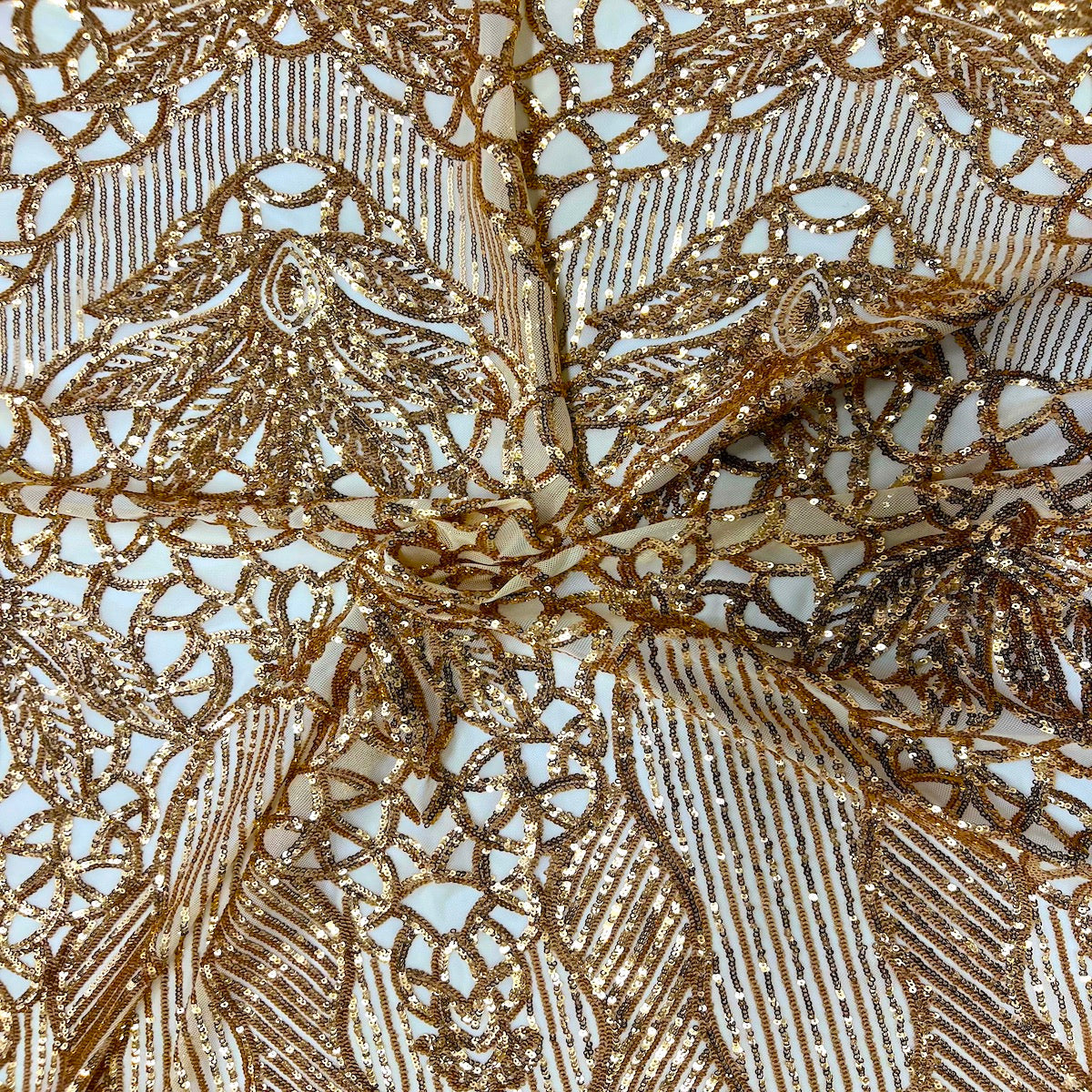Stretch Sequins Fabric with Mesh Backing