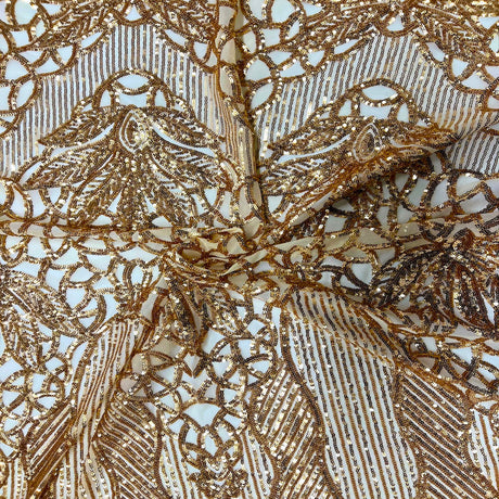 Stretch Sequins Fabric with Mesh Backing