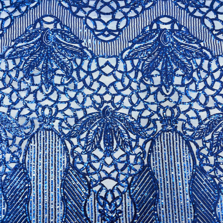 Bella Bee Stretch Sequins Nylon Spandex Mesh Fabric - Sequins, 60" Width, 4-Way Stretch (1 Yard)