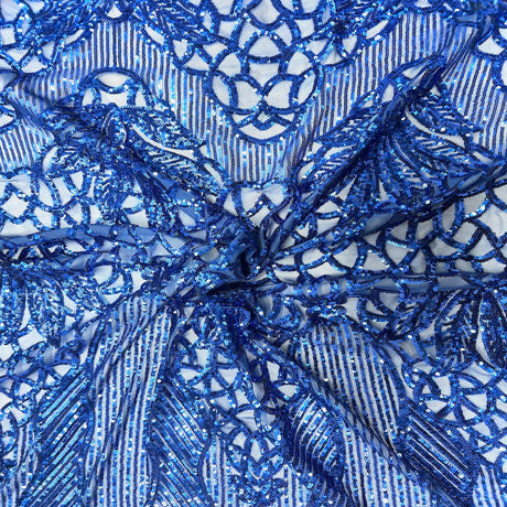 Stretch Sequins Fabric with Mesh Backing
