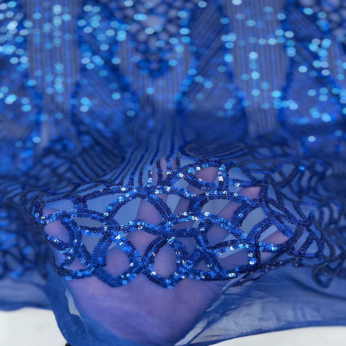 Stretch Sequins Fabric with Mesh Backing