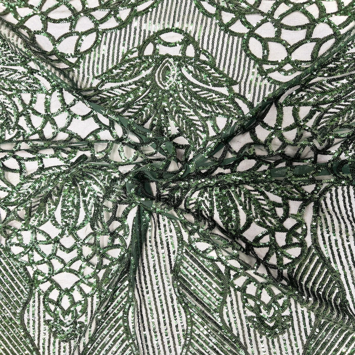 Stretch Sequins Fabric with Mesh Backing