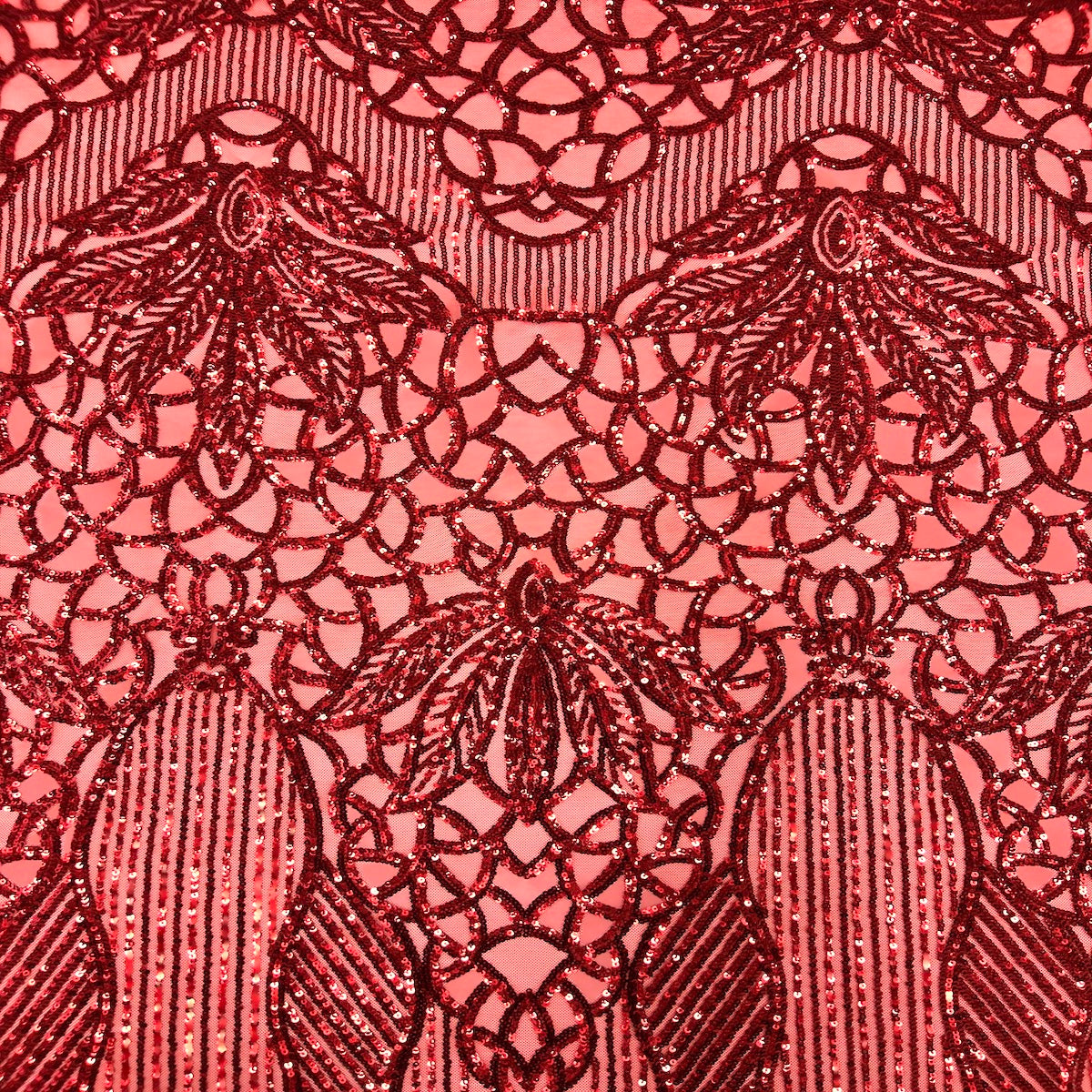 Stretch Sequins Fabric with Mesh Backing