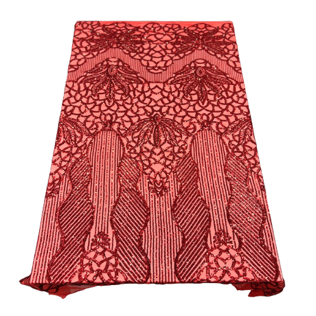 Stretch Sequins Fabric with Mesh Backing