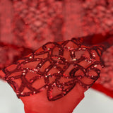 Stretch Sequins Fabric with Mesh Backing