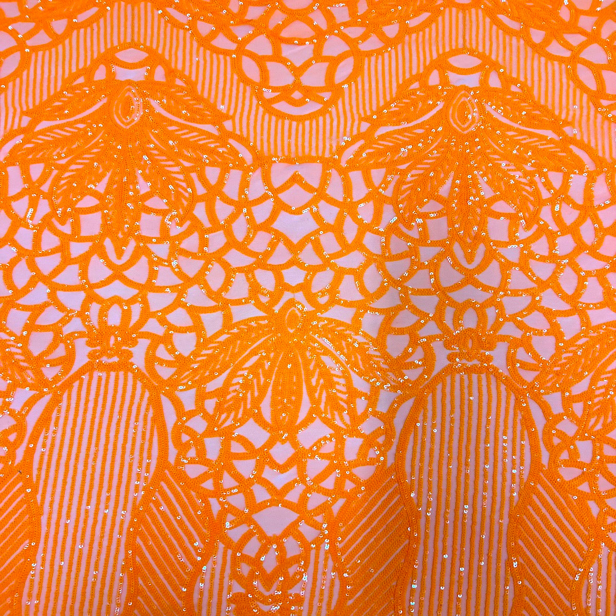 Stretch Sequins Fabric with Mesh Backing