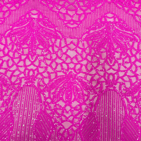 Bella Bee Stretch Sequins Nylon Spandex Mesh Fabric - Sequins, 60" Width, 4-Way Stretch (1 Yard)
