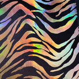 Holographic Zebra Stretch Velvet Fabric 60"