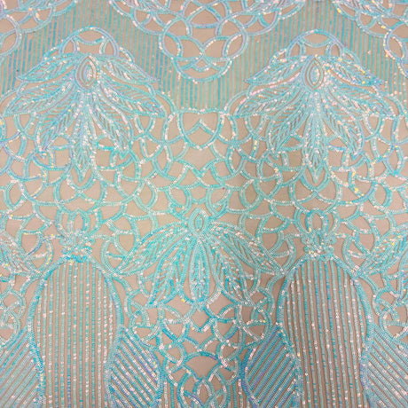 Bella Bee Stretch Sequins Nylon Spandex Mesh Fabric - Sequins, 60" Width, 4-Way Stretch (1 Yard)