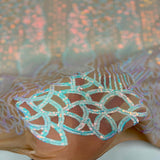 Stretch Sequins Fabric with Mesh Backing