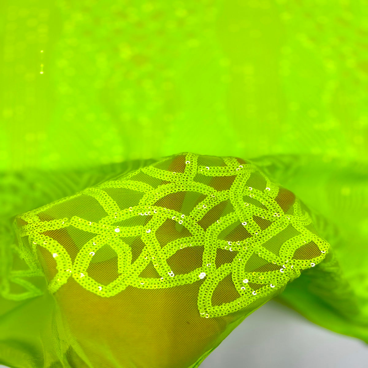 Stretch Sequins Fabric with Mesh Backing