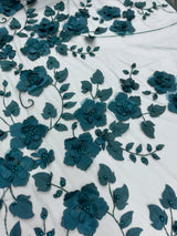 Beaded Lace Mesh Hunter Green