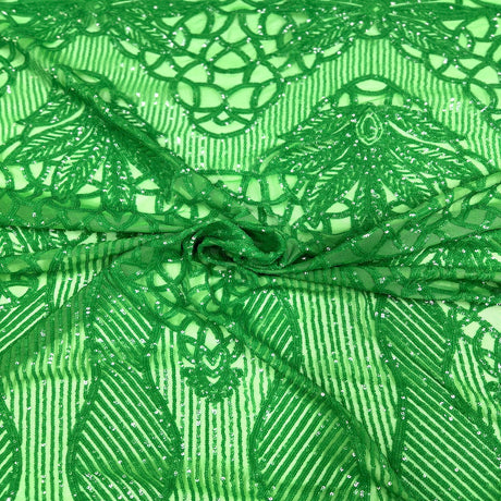 Stretch Sequins Fabric with Mesh Backing