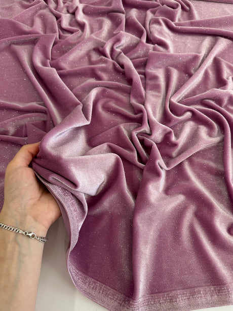 Shimmery Stretch Velvet Mauve