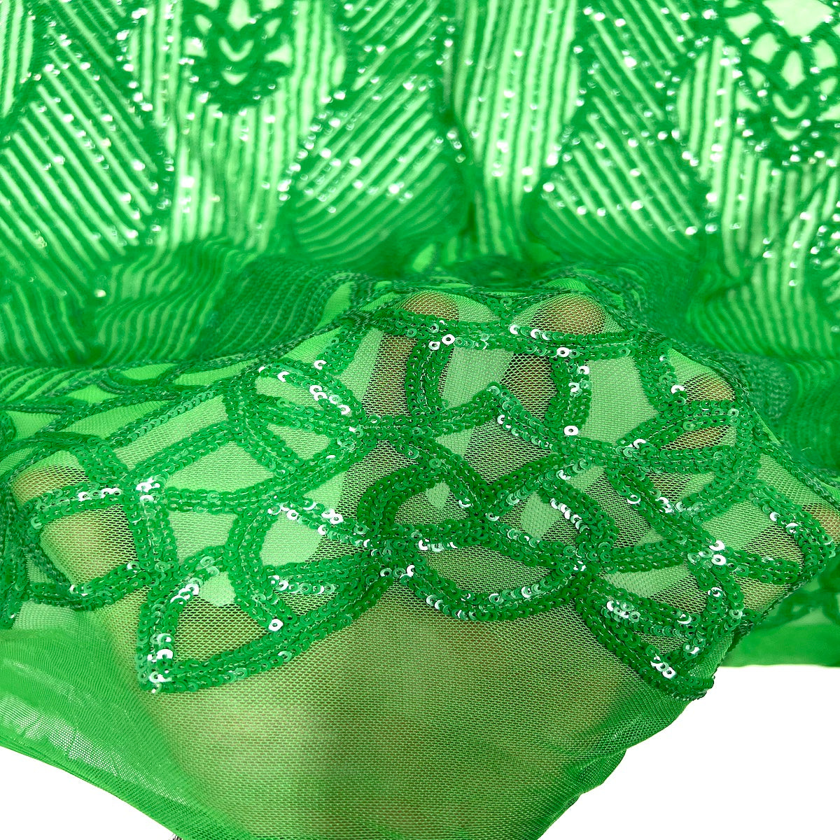 Stretch Sequins Fabric with Mesh Backing