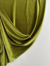 Shimmery Stretch Velvet Olive