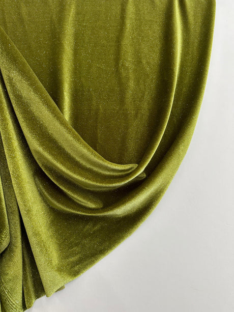Shimmery Stretch Velvet Olive