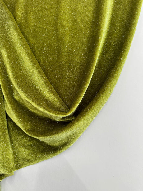 Shimmery Stretch Velvet Olive