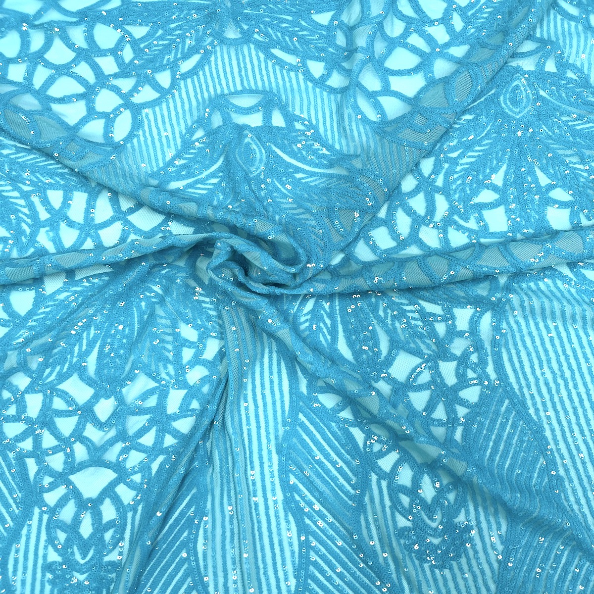 Stretch Sequins Fabric with Mesh Backing