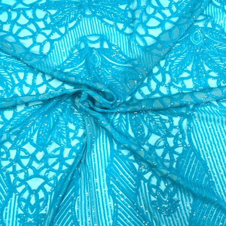 Stretch Sequins Fabric with Mesh Backing