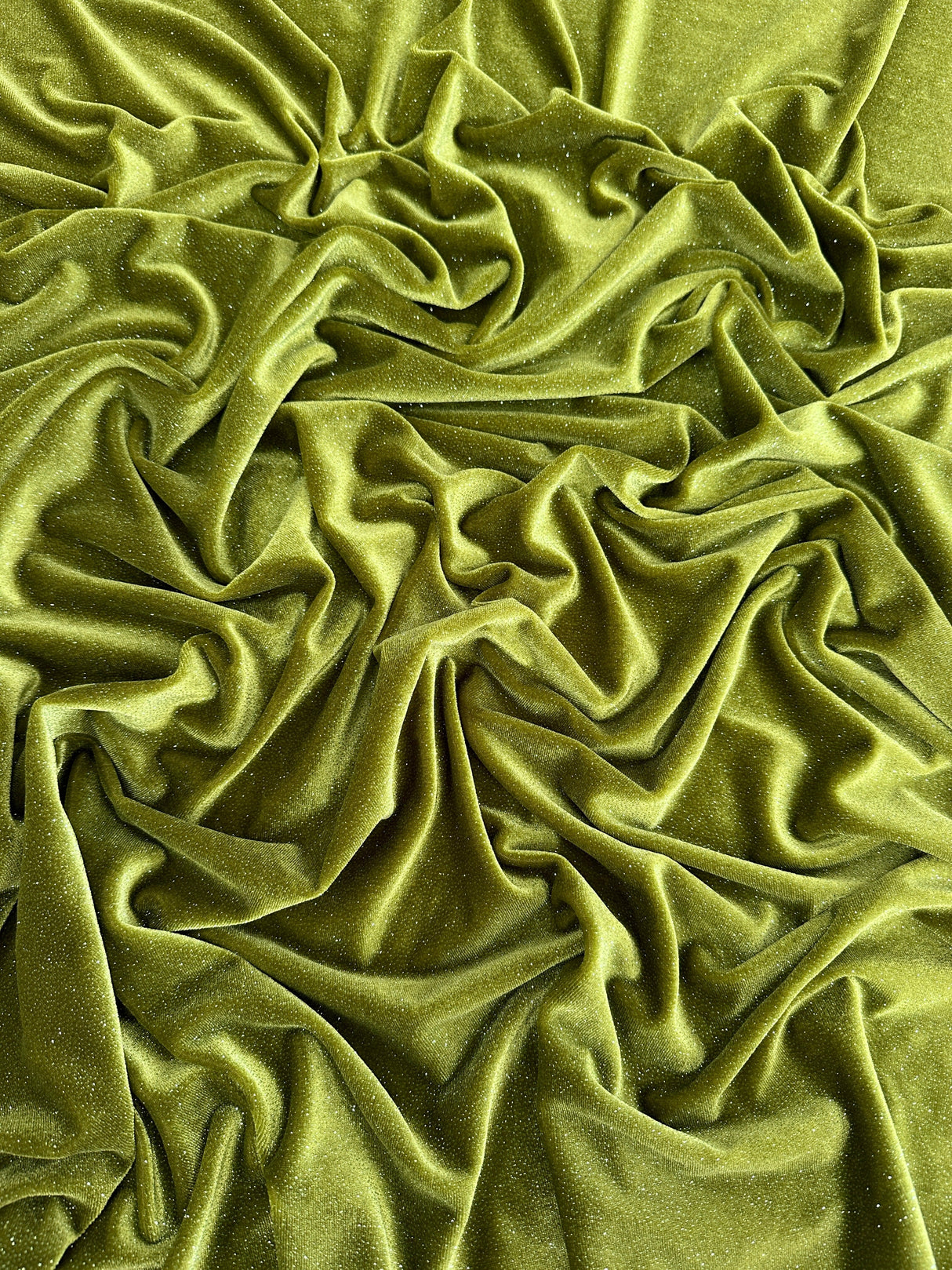 Shimmery Stretch Velvet Olive