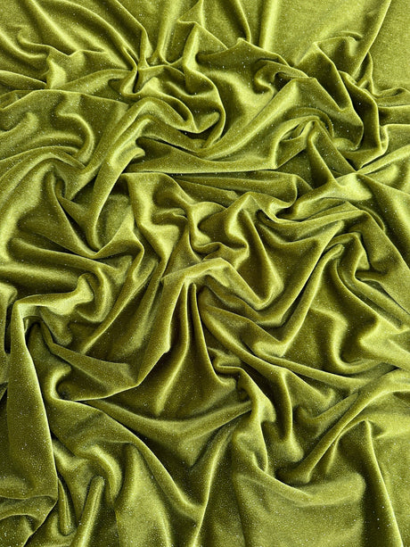 Shimmery Stretch Velvet Olive