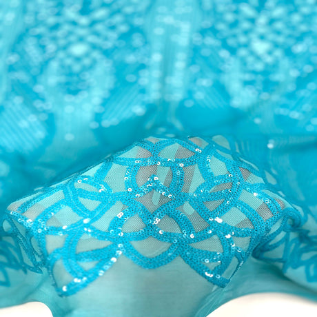 Bella Bee Stretch Sequins Nylon Spandex Mesh Fabric - Sequins, 60" Width, 4-Way Stretch (1 Yard)