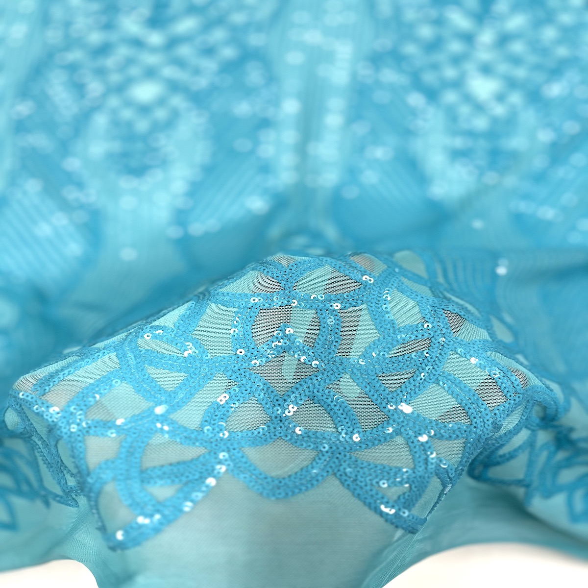 Stretch Sequins Fabric with Mesh Backing