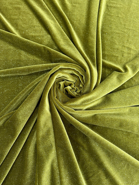 Shimmery Stretch Velvet Olive