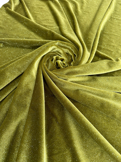 Shimmery Stretch Velvet Olive
