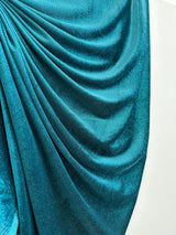 Shimmery Stretch Velvet Teal Blue