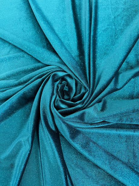 Shimmery Stretch Velvet Teal Blue
