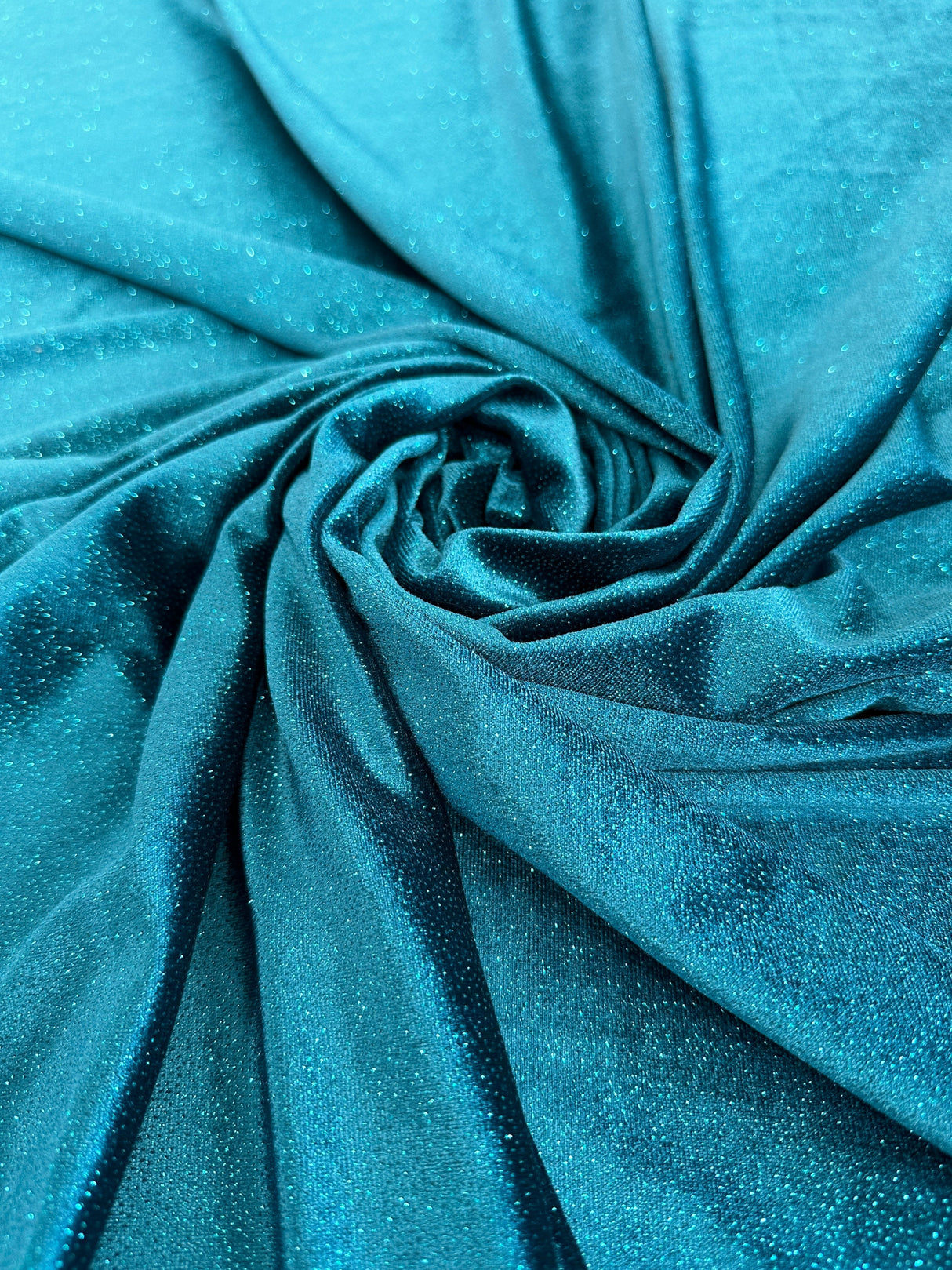 Shimmery Stretch Velvet Teal Blue