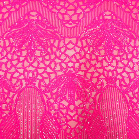 Bella Bee Stretch Sequins Nylon Spandex Mesh Fabric - Sequins, 60" Width, 4-Way Stretch (1 Yard)