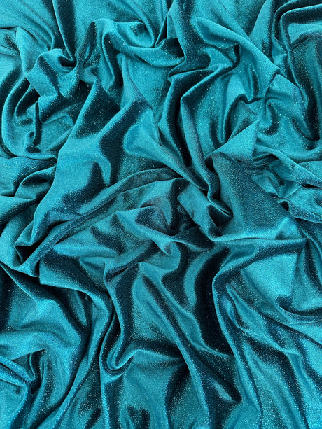 Shimmery Stretch Velvet Teal Blue