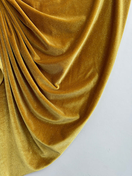 Shimmery Stretch Velvet Gold