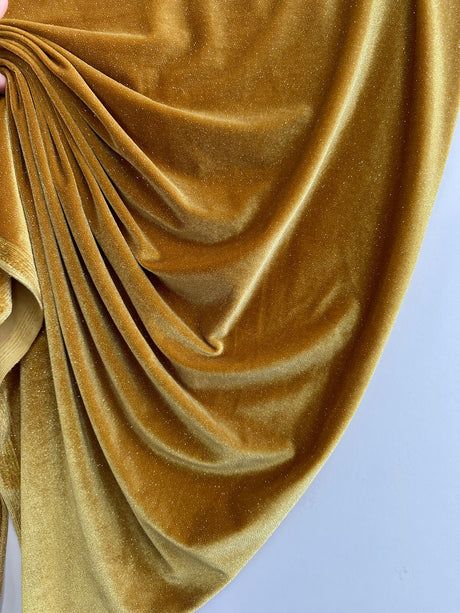 Shimmery Stretch Velvet Gold
