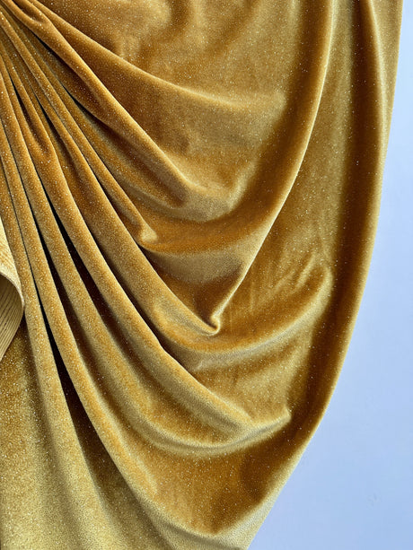 Shimmery Stretch Velvet Gold