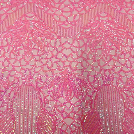 Bella Bee Stretch Sequins Nylon Spandex Mesh Fabric - Sequins, 60" Width, 4-Way Stretch (1 Yard)