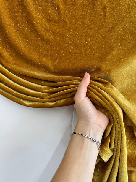 Shimmery Stretch Velvet Gold
