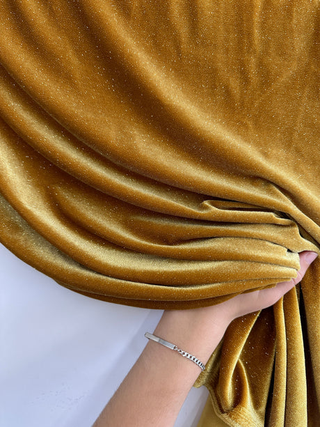 Shimmery Stretch Velvet Gold