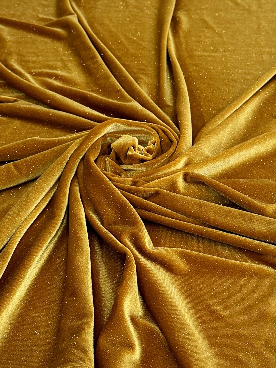 Shimmery Stretch Velvet Gold