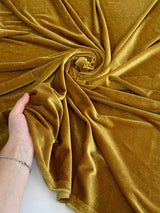 Shimmery Stretch Velvet Gold
