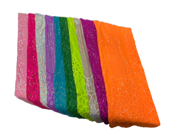 Stretch Sequins Fabric with Mesh Backing