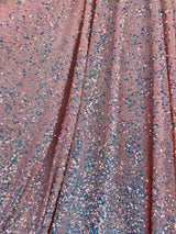 Iridescent Peach Sequin on Velvet